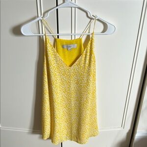 LOFT Yellow Patterned Women's Top